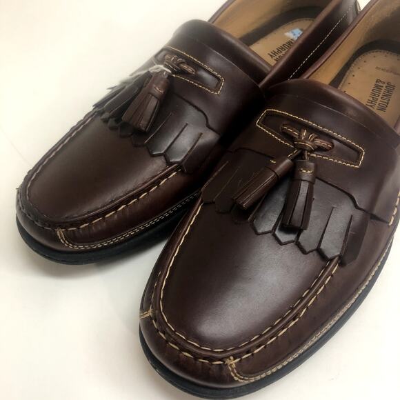 NWT Johnston & Murphy Fowler Kiltie Tassel Loafer Burgundy Leather Men\'s 12 D main image 6